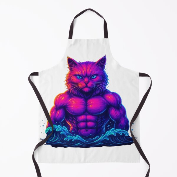 Item preview, Neon Muscular Cat – AI Art Futuristic Warrior Design designed and sold by GlowAIDesigns.
