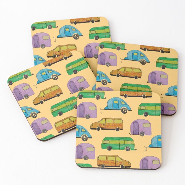 Item preview, Camping caravans pattern designed and sold by LitchiArt.