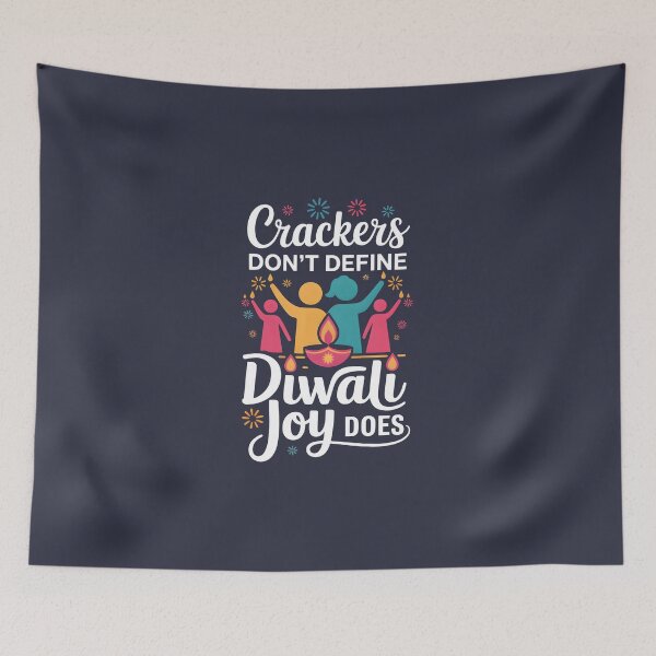 Item preview, Crackers Don’t Define Diwali Joy Does – Meaningful Festival Design designed and sold by Jollys-ArtShop.