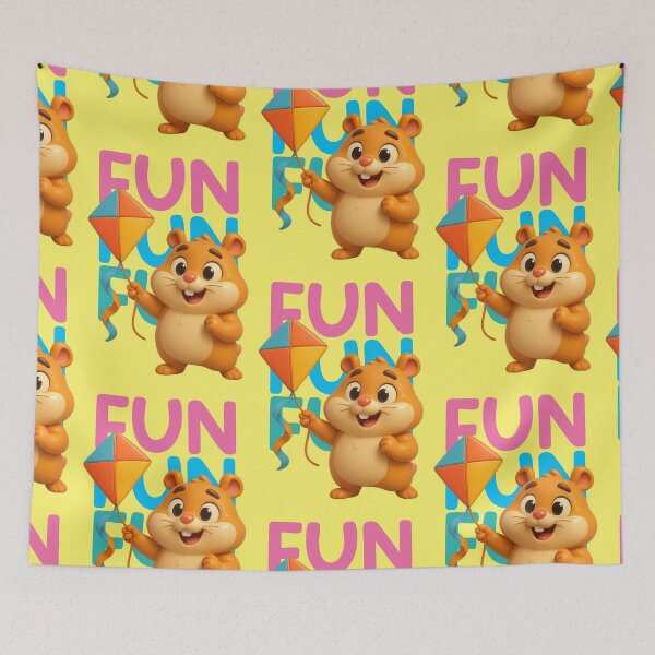 Item preview, funny hamster, kite flying designed and sold by Mauswohn.