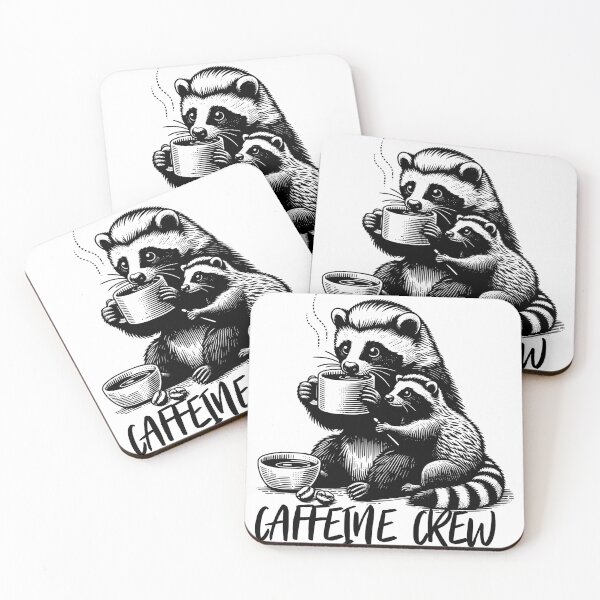 Item preview, Caffeine Crew – Funny Raccoon Coffee Lover Design designed and sold by Graphic Botique.