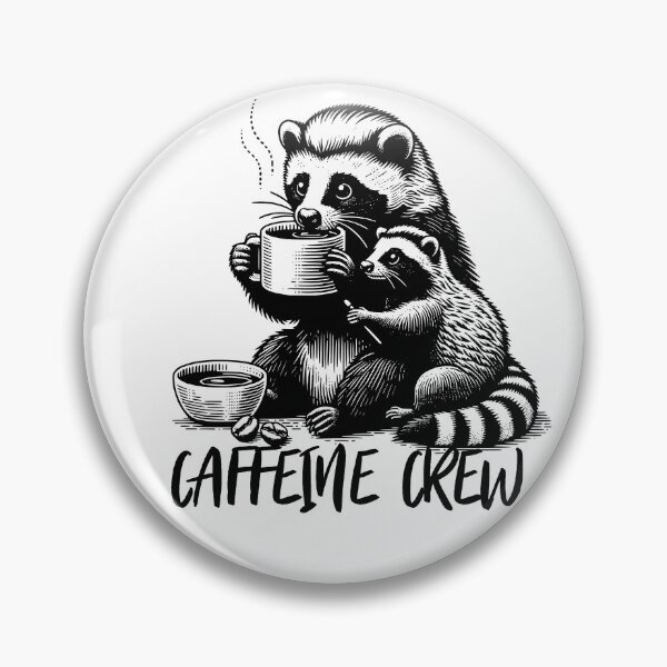 Item preview, Caffeine Crew – Funny Raccoon Coffee Lover Design designed and sold by Graphic Botique.
