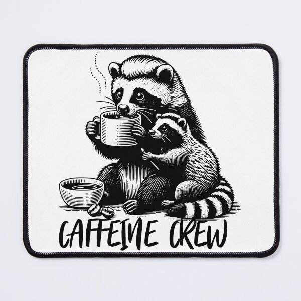 Item preview, Caffeine Crew – Funny Raccoon Coffee Lover Design designed and sold by Graphic Botique.