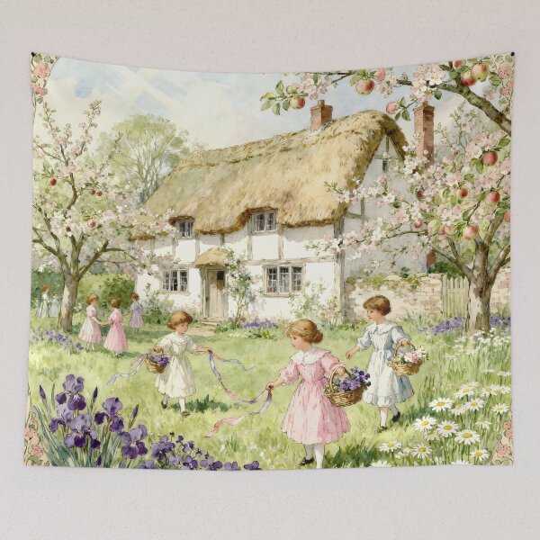Item preview, Enchanted English Cottage and Magic Flowers Spring designed and sold by SoniaSarkali.
