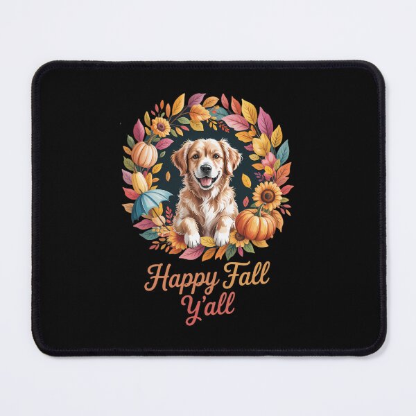 Item preview, Cute Autumn Fall Dog Lover Golden Retriever Happy Fall Y'all designed and sold by PunkNation-Arts.