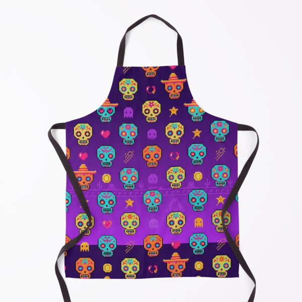 Item preview, Pixel Art Sugar Skulls Seamless Pattern designed and sold by RGShirtWorks.