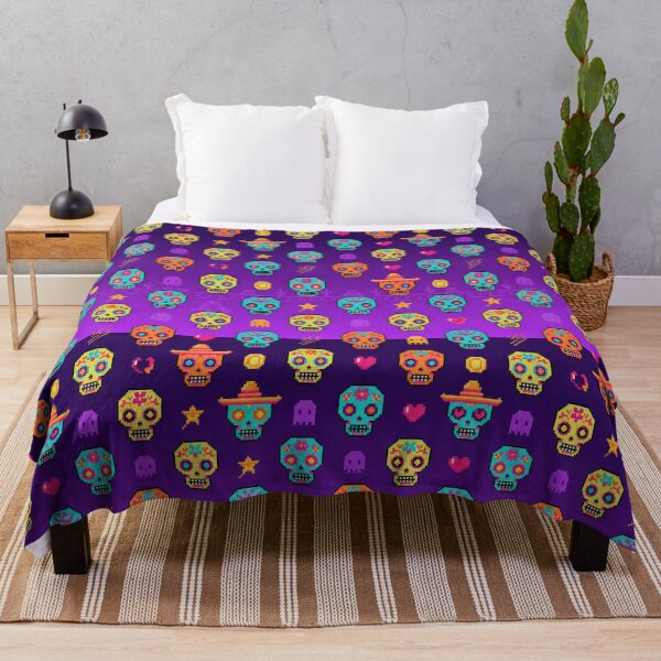Item preview, Pixel Art Sugar Skulls Seamless Pattern designed and sold by RGShirtWorks.