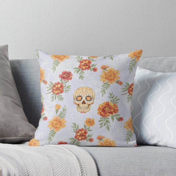 Item preview, Día de Muertos Seamless Pattern with Sugar Skulls and Marigolds designed and sold by ML-Media.