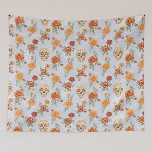 Item preview, Día de Muertos Seamless Pattern with Sugar Skulls and Marigolds designed and sold by ML-Media.