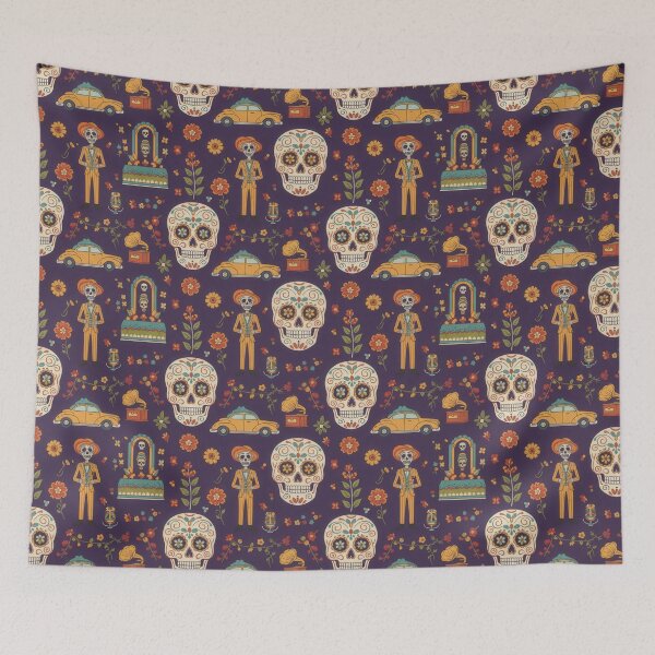 Item preview, Dia de los Muertos Celebration Seamless Pattern designed and sold by RGShirtWorks.