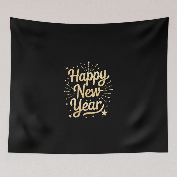 Item preview, Golden Fireworks Happy New Year designed and sold by sandrahofer-art.