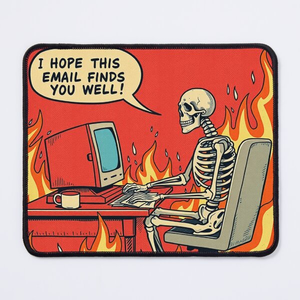 Item preview, You Got Mail – Skeleton Office Worker Meme designed and sold by oldpussboss.