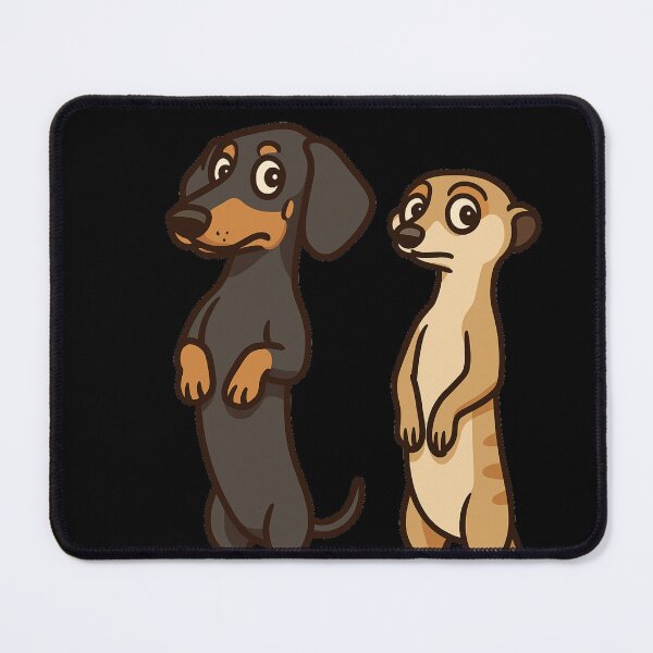 Item preview, Suricate Twin – Funny Dachshund Standing Cartoon designed and sold by Doxie Life.