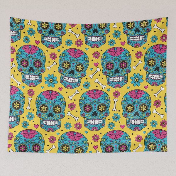 Item preview, Vibrant Day of the Dead Sugar Skull Seamless Pattern designed and sold by ML-Media.