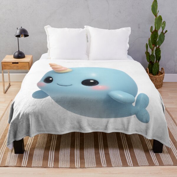 Item preview, Cute Narwhal with Pastel Unicorn Horn | Kawaii Ocean Animal Art designed and sold by Moons Studio.