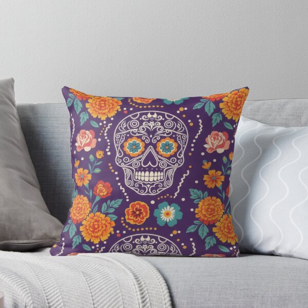 Item preview, Dia de los Muertos Floral Skull Seamless Pattern designed and sold by ML-Media.