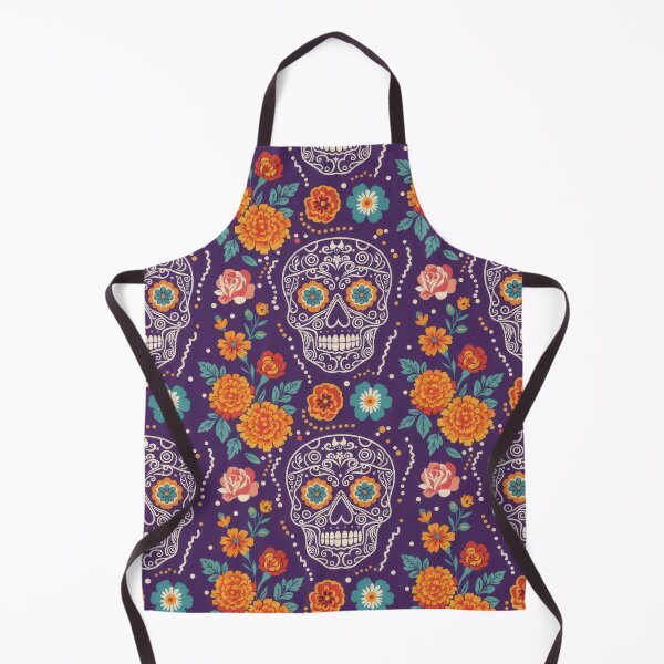 Item preview, Dia de los Muertos Floral Skull Seamless Pattern designed and sold by ML-Media.