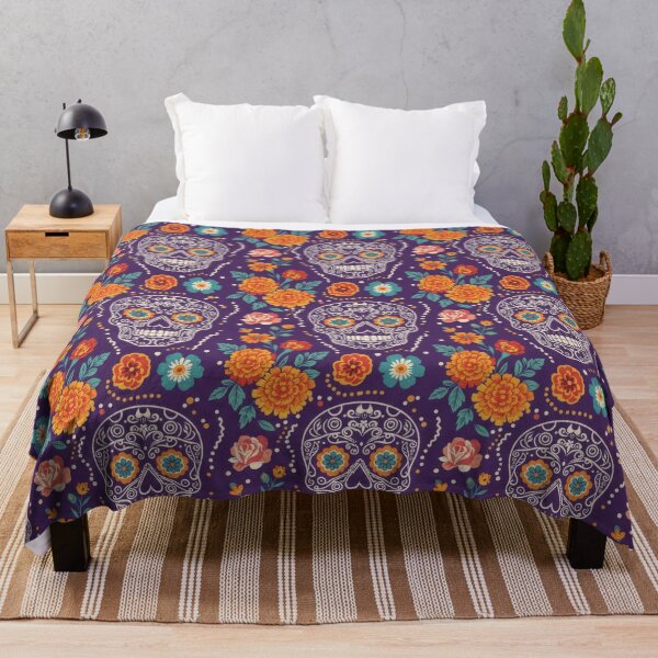 Item preview, Dia de los Muertos Floral Skull Seamless Pattern designed and sold by ML-Media.