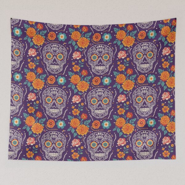 Item preview, Dia de los Muertos Floral Skull Seamless Pattern designed and sold by ML-Media.