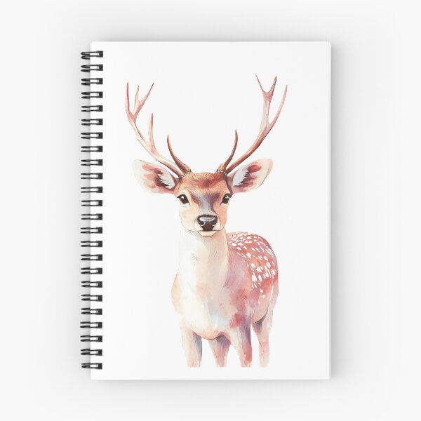 Aperçu de l'œuvre Illustration de renne à l'aquarelle – Cerf de Noël pour enfants créée et vendue par Art-Beans.