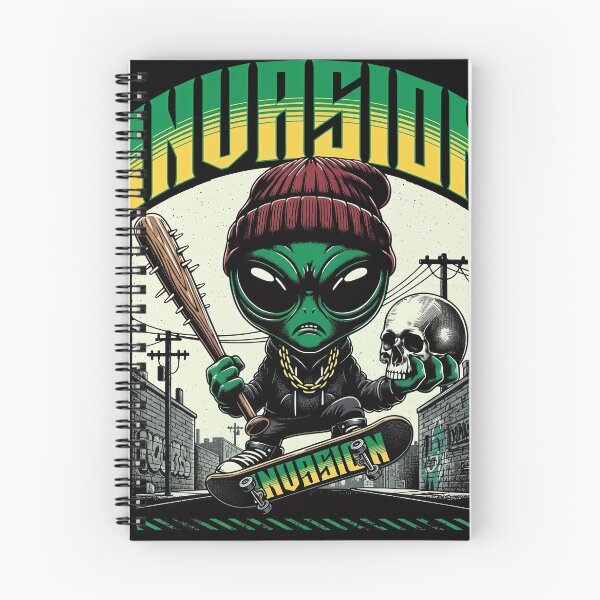 Item preview, Little Green Alien Invasion Skateboard Gangster designed and sold by zoughlal.
