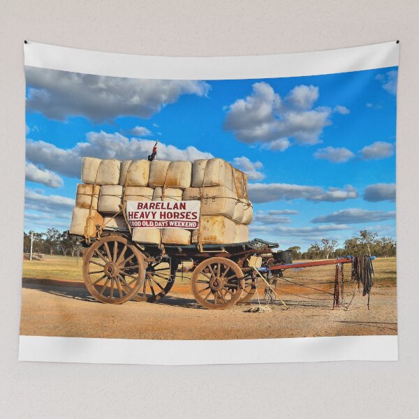 Item preview, Old wagon and wool bales, Barellan, Australia designed and sold by FranWest.