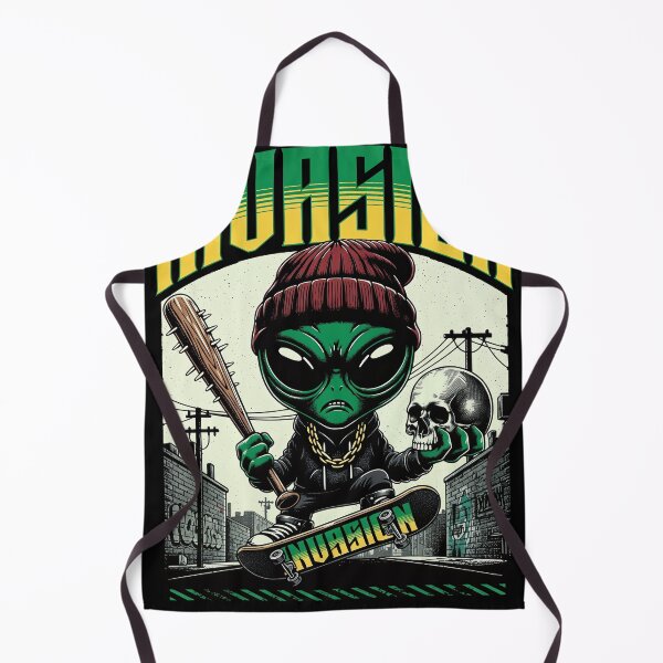 Item preview, Little Green Alien Invasion Skateboard Gangster designed and sold by zoughlal.