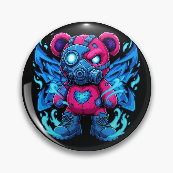 Item preview, Neon Vandal Cyberpunk Teddy Bear Mask Graphic designed and sold by zoughlal.