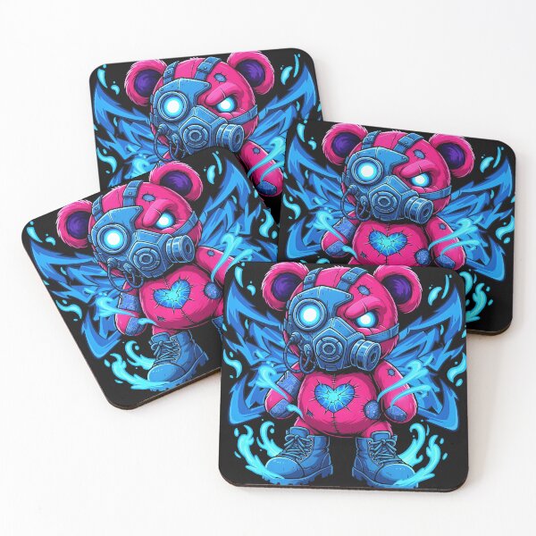 Item preview, Neon Vandal Cyberpunk Teddy Bear Mask Graphic designed and sold by zoughlal.