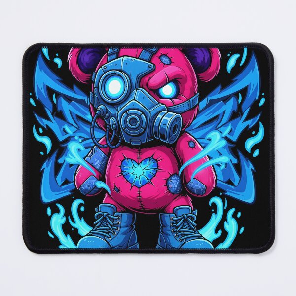 Item preview, Neon Vandal Cyberpunk Teddy Bear Mask Graphic designed and sold by zoughlal.