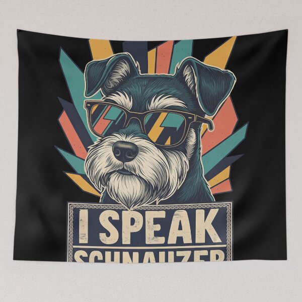 Item preview, Vintage Pop Art Schnauzer Dog With Glasses designed and sold by zoughlal.