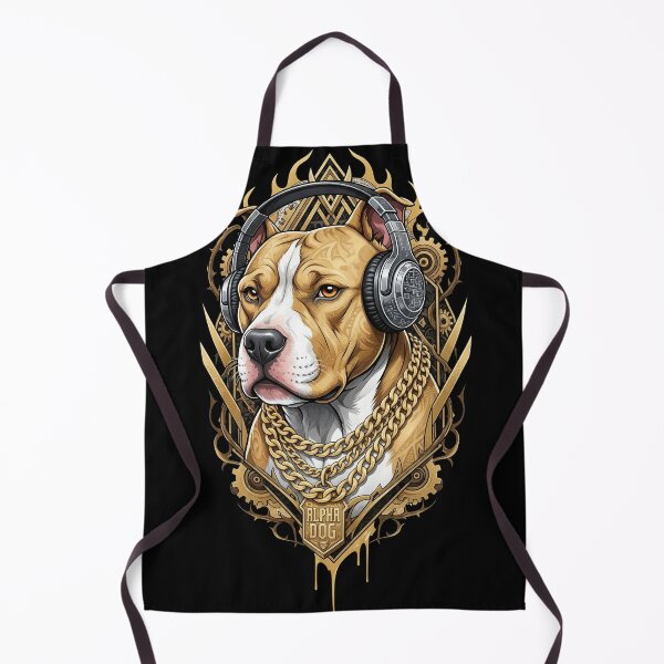 Item preview, Gold Chain Alpha Dog Pitbull Headphones Design designed and sold by zoughlal.