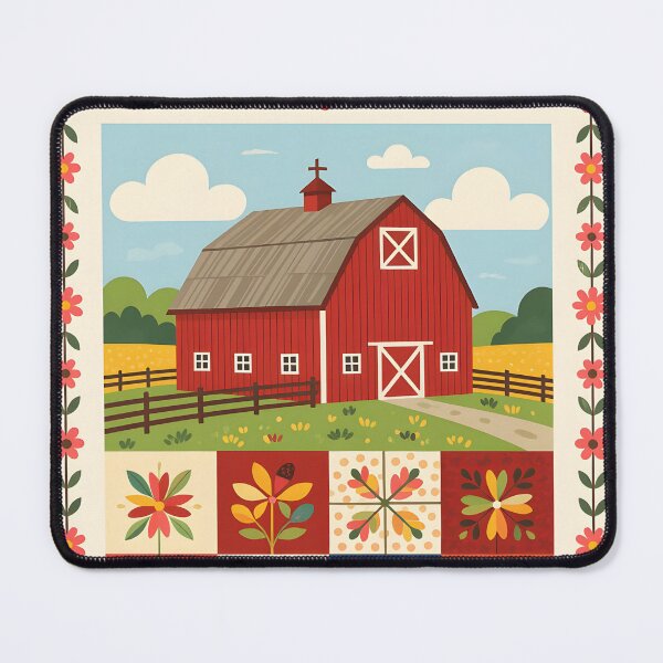 Item preview, Country barn patchwork quilt design designed and sold by Ponted.