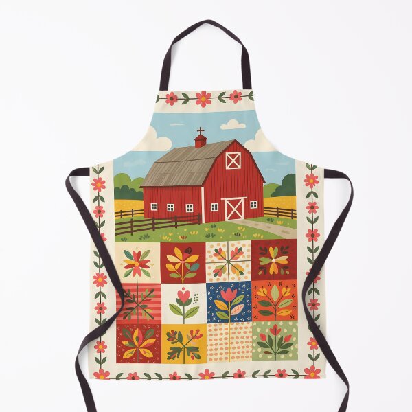 Item preview, Country barn patchwork quilt design designed and sold by Ponted.