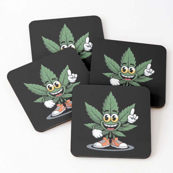 Item preview, Funny Cannabis Leaf as a Smiling Figure with joint designed and sold by petrichorsworld.