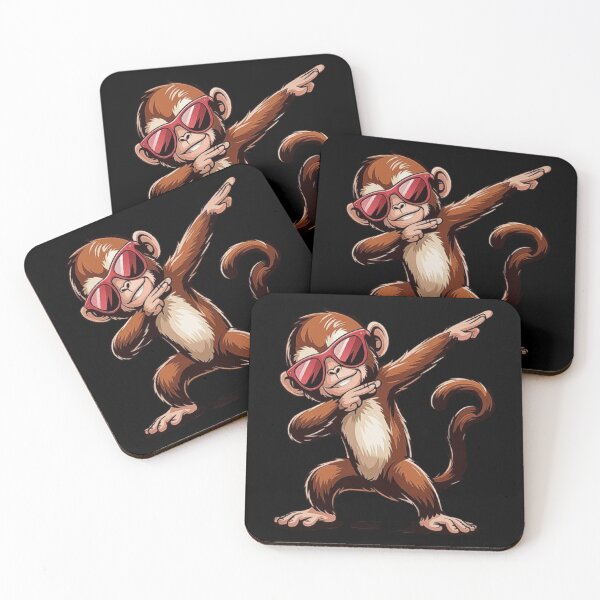 Item preview, Cool Cartoon Monkey with Sunglasses Doing Dab Pose | Funny Animal Illustration designed and sold by love3617.