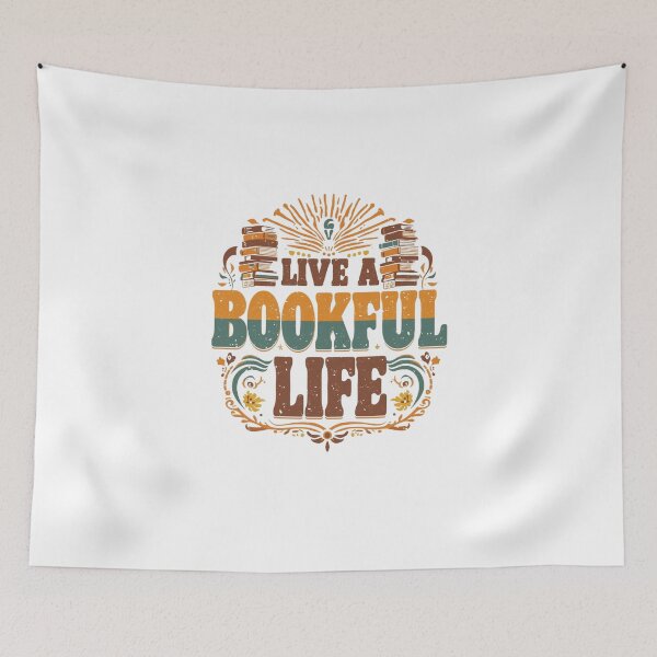 Item preview, Retro design ,Live a Bookful Life – Book Lover Quote Design designed and sold by Happyhoo1.