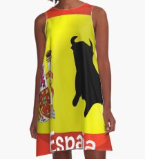 Spanish Flag With Bull A-Line Dress