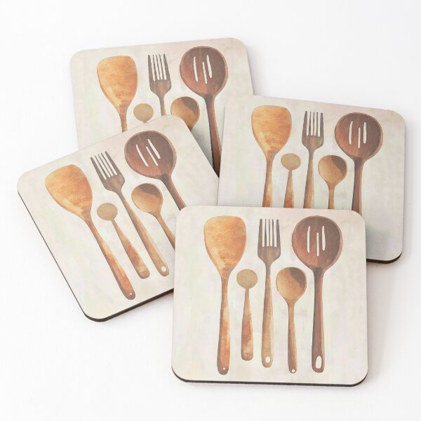 Item preview, Watercolor Wooden Kitchen Utensils designed and sold by Nytheris.