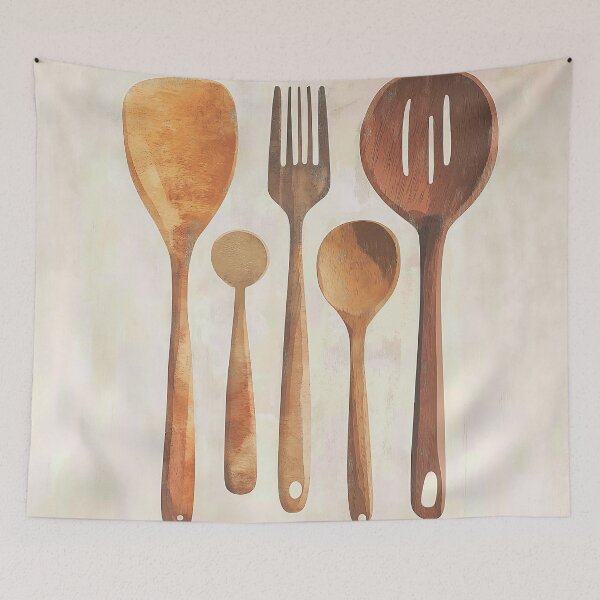 Item preview, Watercolor Wooden Kitchen Utensils designed and sold by Nytheris.