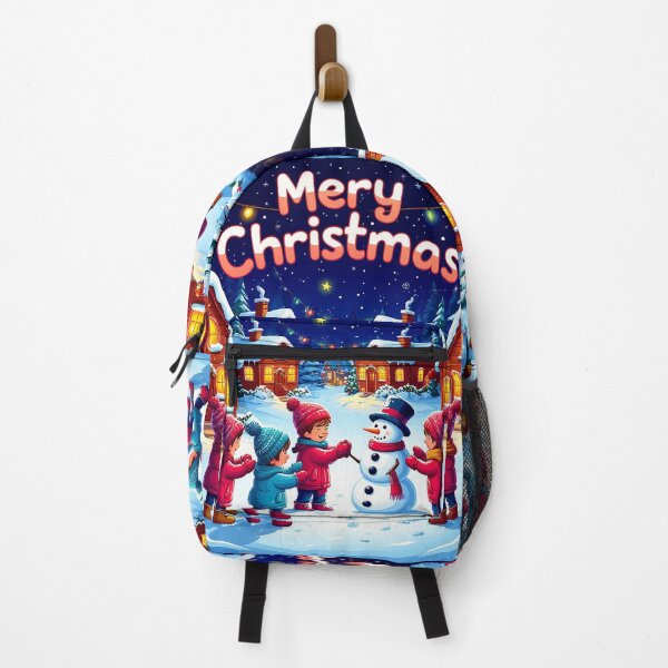 Item preview, Merry Christmas Village – Kids Building a Snowman designed and sold by AmetistLight.