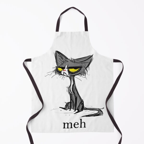 Item preview, Meh Grumpy Cat Yellow Eyes Cartoon Tired Mood Sarcasm designed and sold by LakenDraphil.