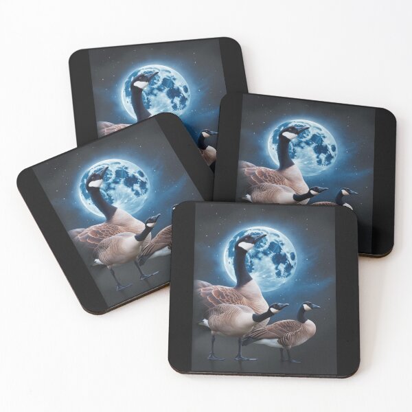 Item preview, Majestic Geese Under the Full Moon | Night Wildlife Art designed and sold by love3617.