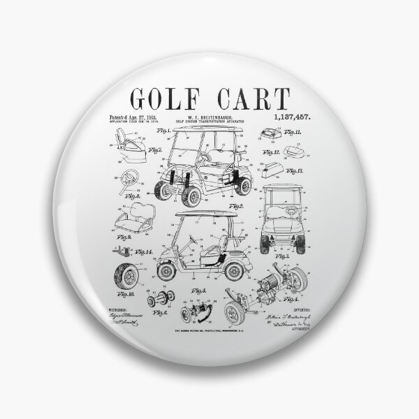 Item preview, Golf Cart Golfer Funny Old Vintage Patent Drawing Print designed and sold by GrandeDuc.
