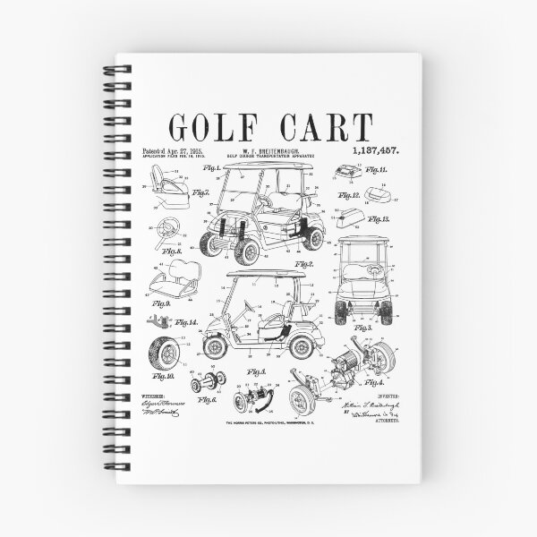 Item preview, Golf Cart Golfer Funny Old Vintage Patent Drawing Print designed and sold by GrandeDuc.