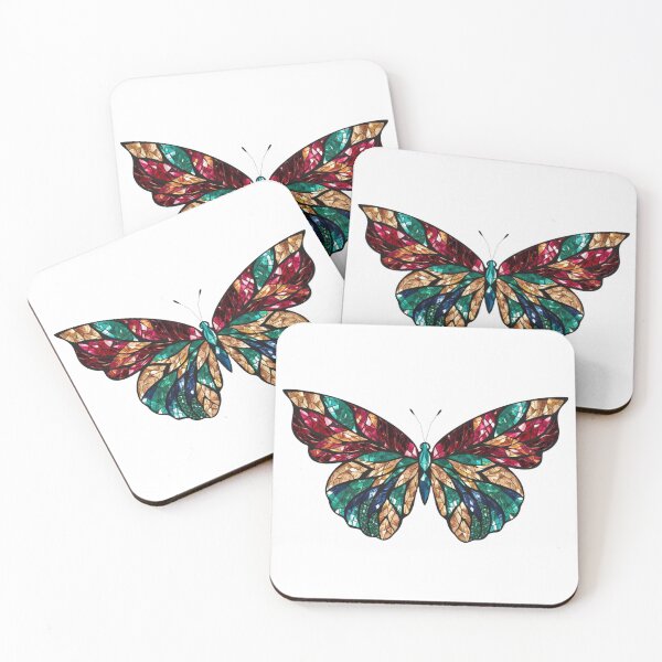 Item preview, Colorful Stained Glass Butterfly Art – Vibrant Mosaic Design designed and sold by SnubiArt.