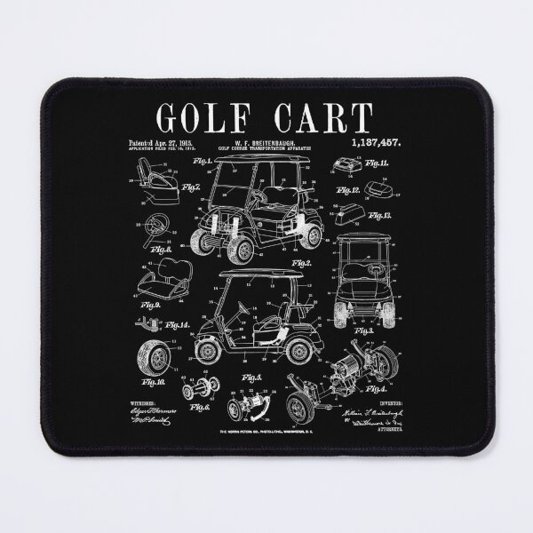 Item preview, Golf Cart Golfer Funny Old Vintage Patent Drawing Print designed and sold by GrandeDuc.