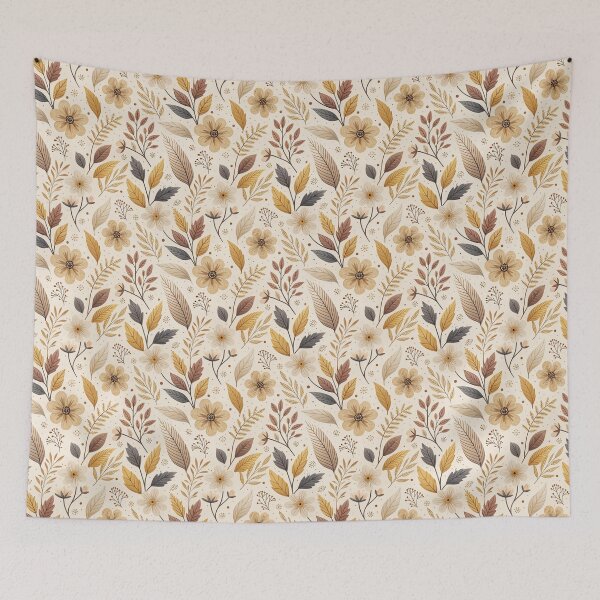 Item preview, Cozy autumn design with amber flowers and leaves designed and sold by Merrylands Artshop.