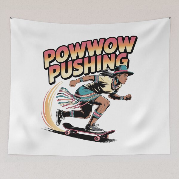 Item preview, Powwow Pushing • Indigenous Skateboard Kick-Push Art designed and sold by Blok45.