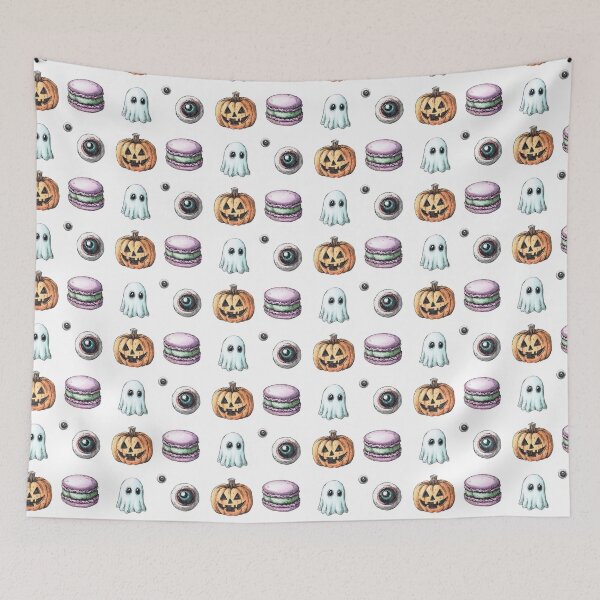 Artikelvorschau, Halloween Sticker Set – Kürbis, Geist, Augäpfel & Macaron entworfen und verkauft von VikArt7.
